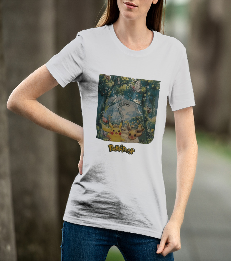 Pikachu Eevee PokéPark Kanto Forest Onix Butterfree Scene T-Shirt