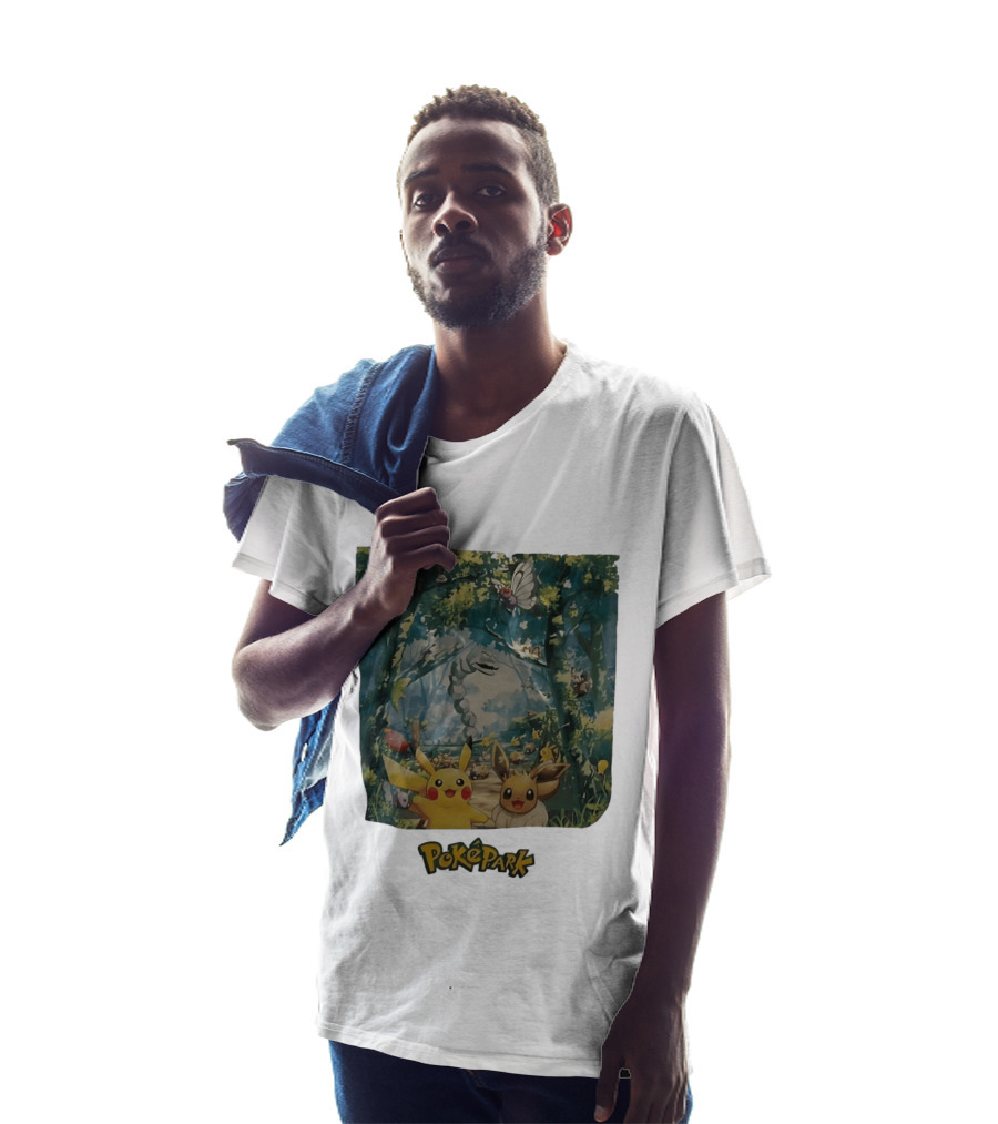 Pikachu Eevee PokéPark Kanto Forest Onix Butterfree Scene T-Shirt