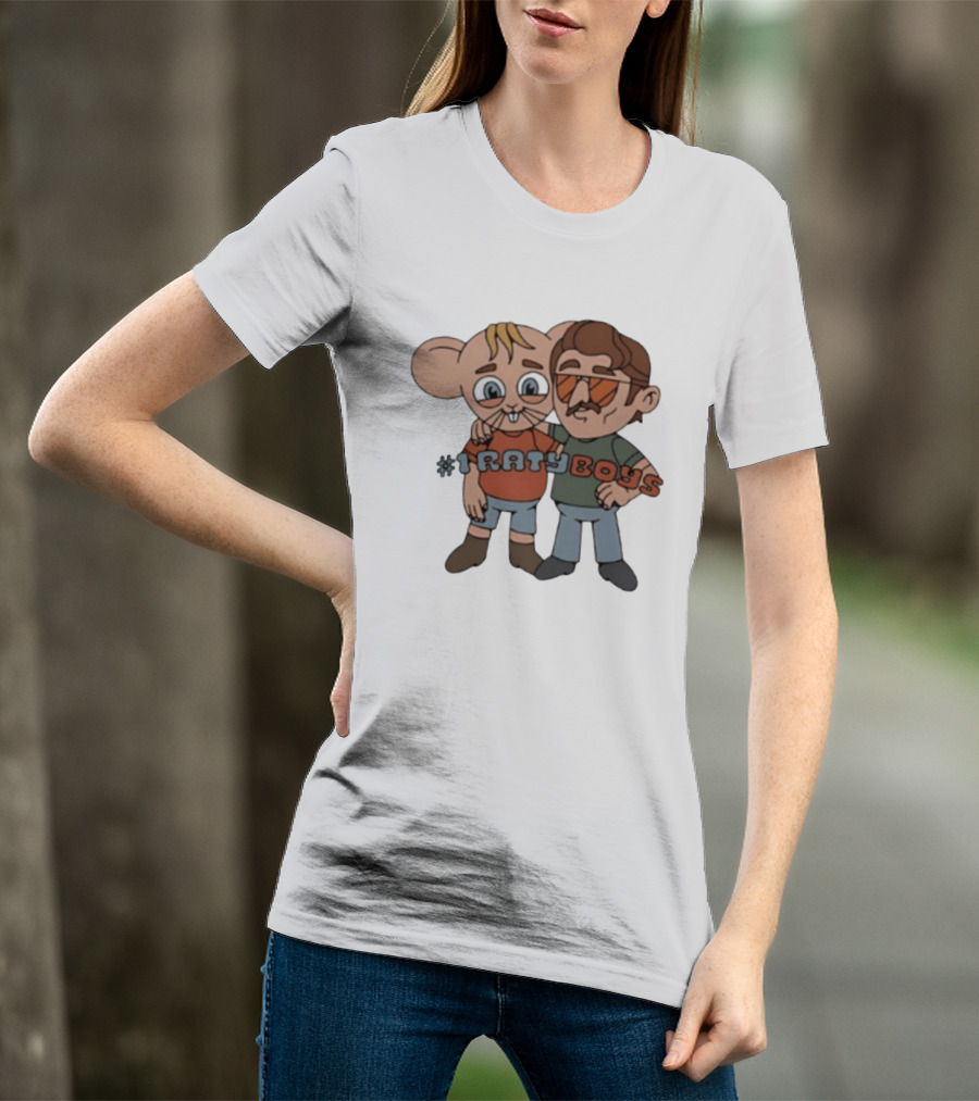 Ratyboys Cartoon Characters With Mouse And Sunglasses Duo T-Shirt