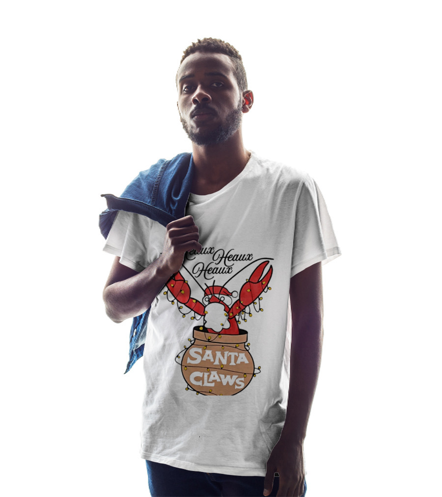 Santa Claws Heaux Crawfish Christmas Heaux Heaux Heaux T-Shirt