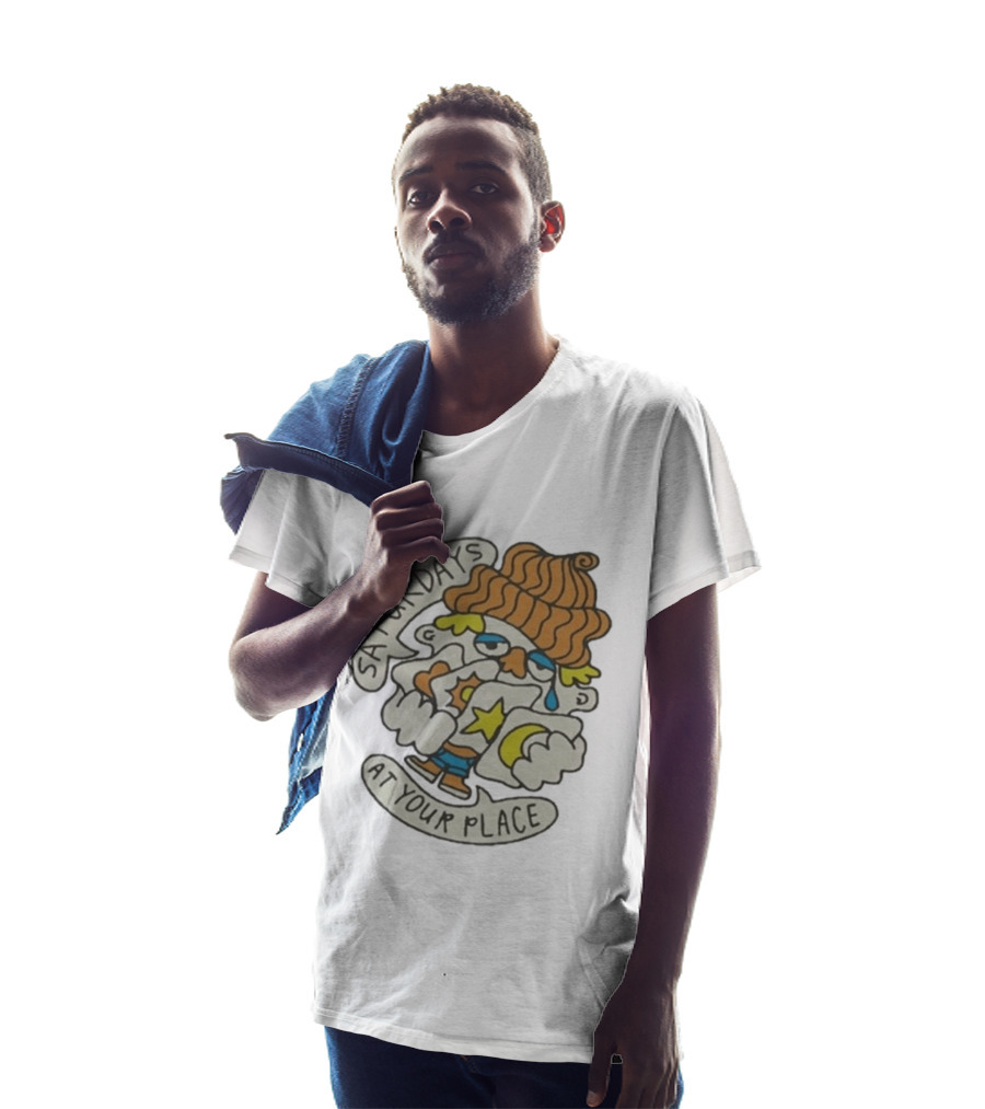 Saturdays At Your Place Cartoon Character With Beanie T-Shirt