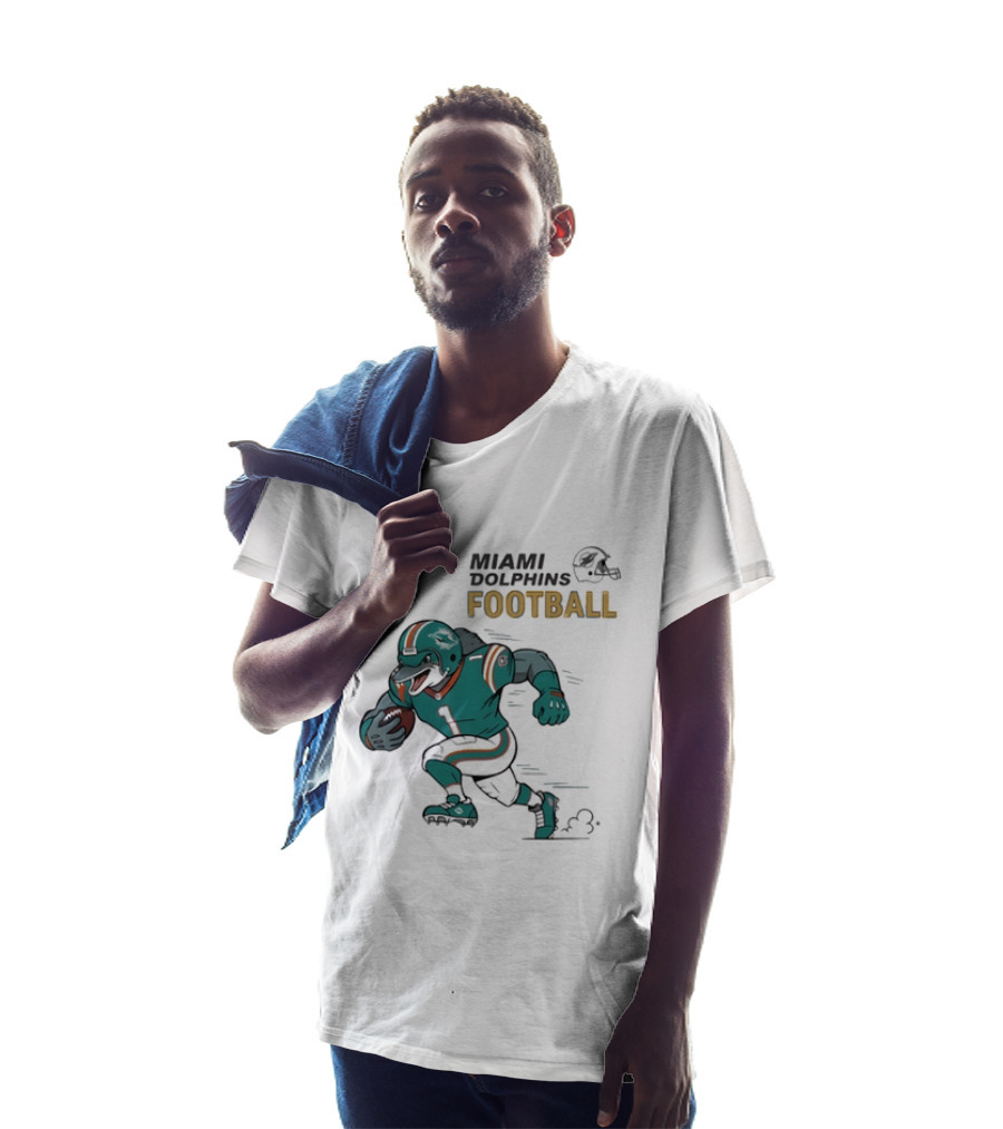 Miami Dolphins Aqua Rush Football Helmet Player T-Shirt