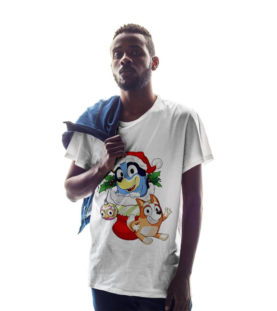 Bluey Christmas Stocking Stuffer Pups Bingo Holiday T-Shirt