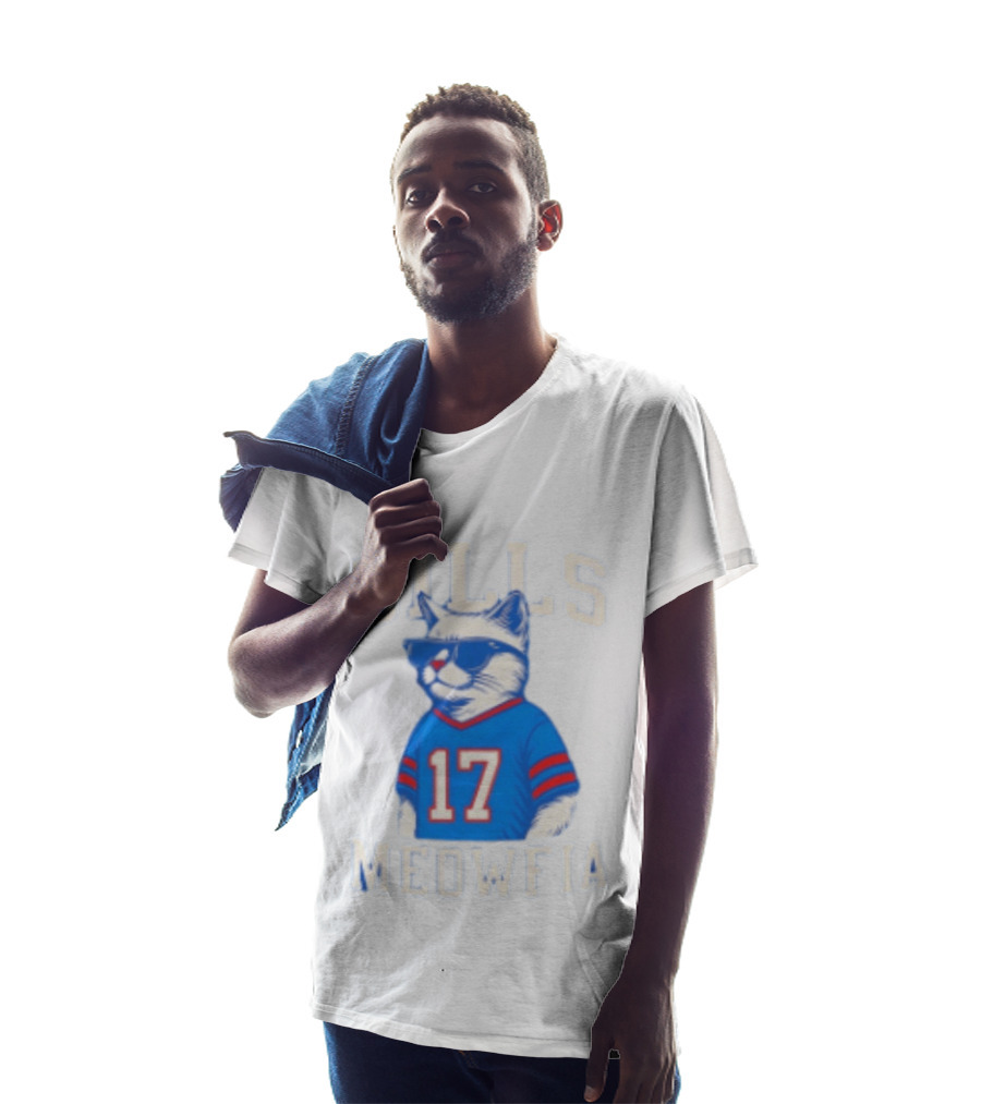 Bills Meowfia Cat 17 Jersey Buffalo Fan Football Sports T-Shirt