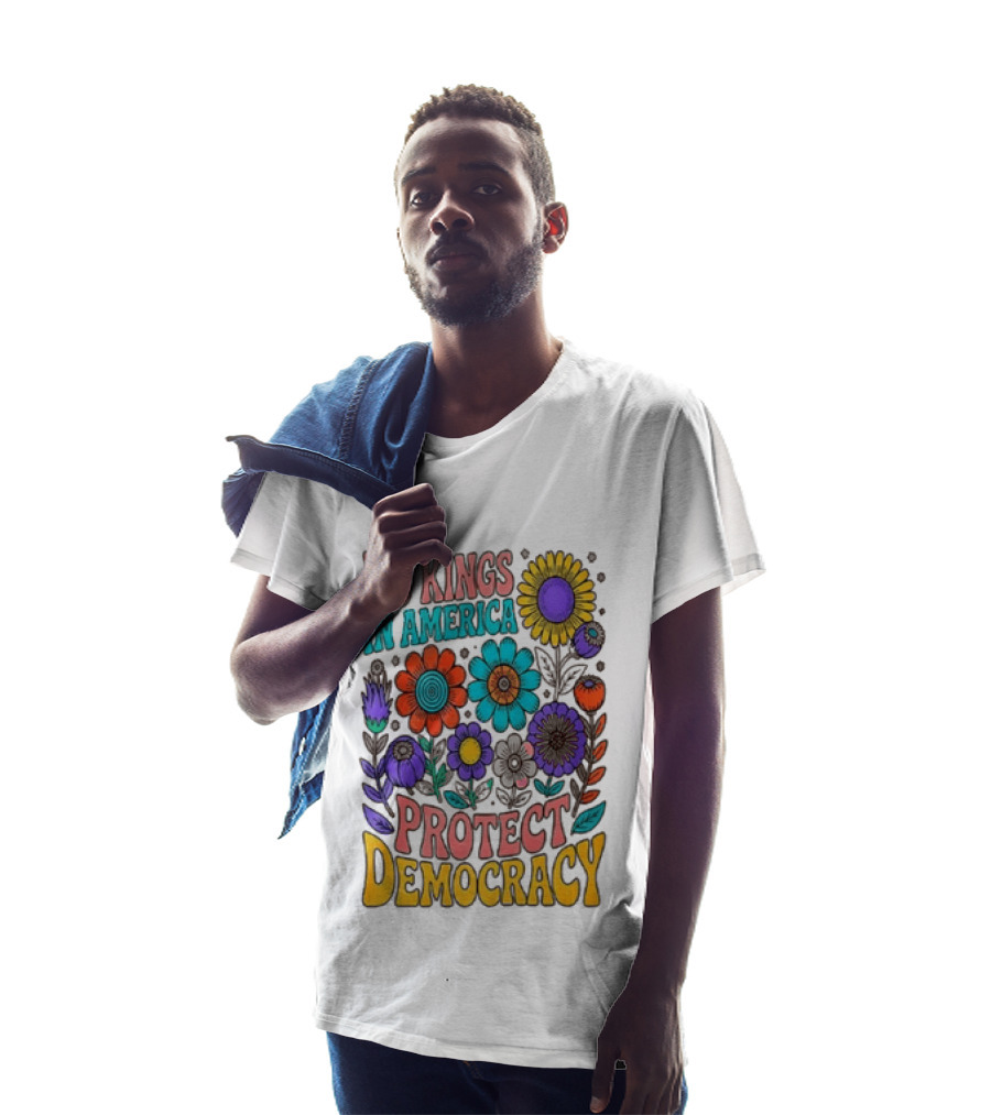 No Kings In America Protect Democracy Flower Blossoms T-Shirt