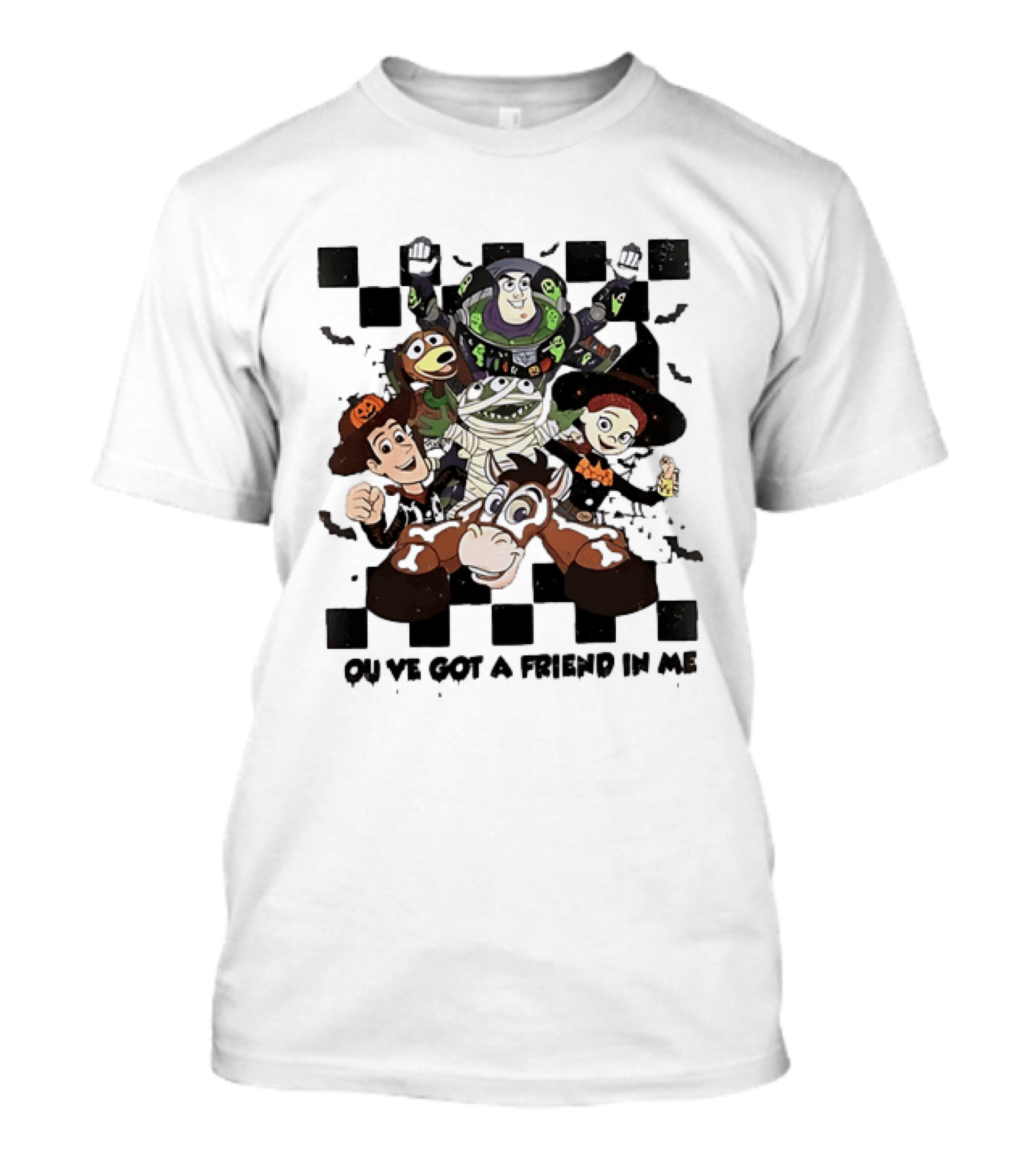 Toy Story Halloween Mashup You've Got A Friend In Me Buzz Woody Jessie Slinky Bullseye T-Shirt