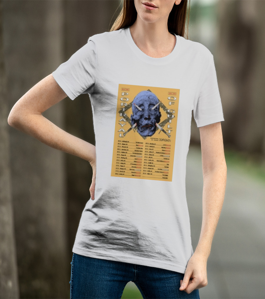 Portrayal Of Guilt Europe Tour 2025 Featuring Deafheaven Dates And Locations T-Shirt