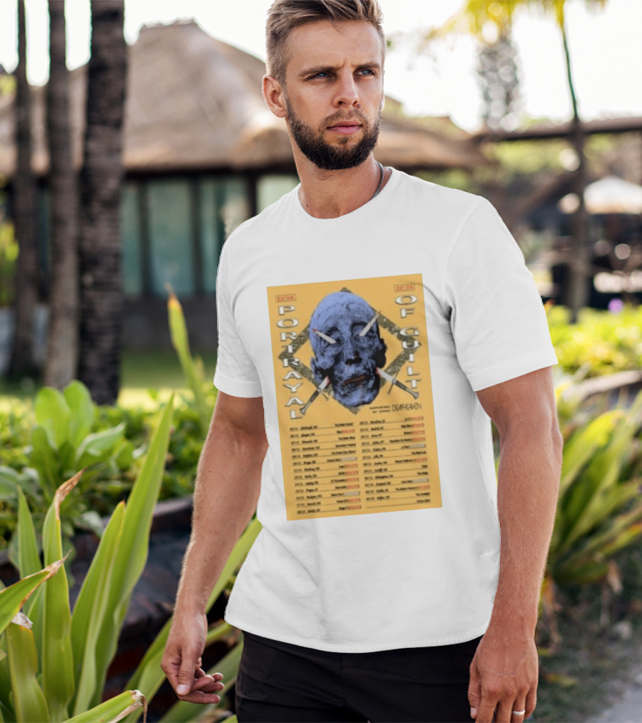 Portrayal Of Guilt Europe Tour 2025 Featuring Deafheaven Dates And Locations T-Shirt