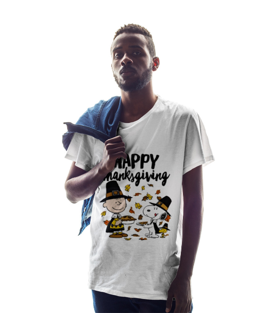 Happy Thanksgiving Peanuts Charlie Brown Snoopy Woodstock T-Shirt