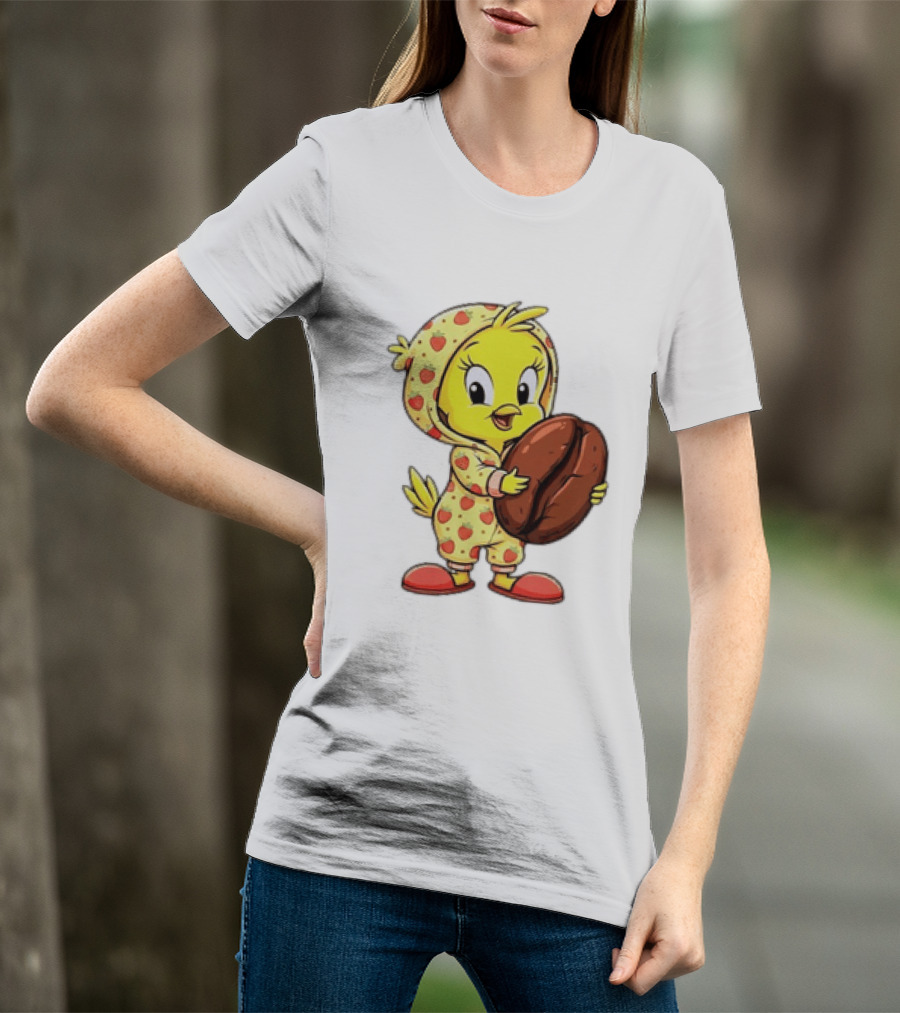 Tweety Coffee I Haven't Lost My Mind Half Of It Just Wandered Off Pajamas With Strawberry Onesie And Coffee Bean T-Shirt