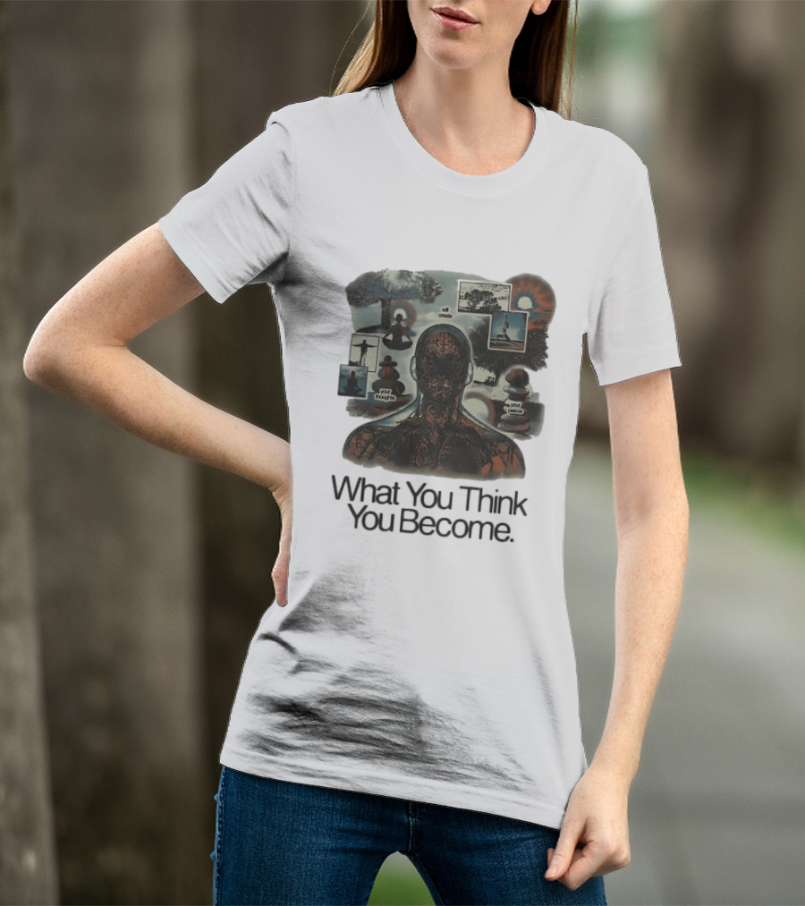 What You Think You Become Meditation Mindset Your Thoughts Shape Your Peace T-Shirt