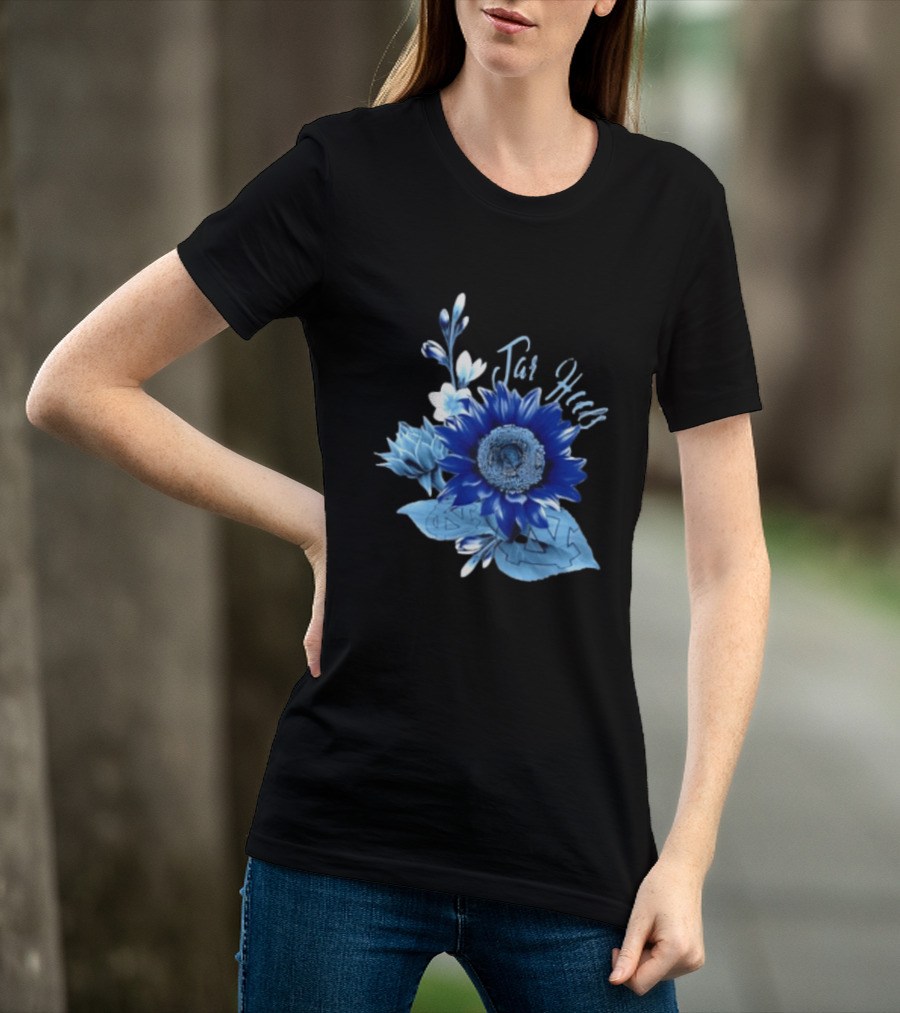 North Carolina Tar Heels Sunflower Floral Football T-Shirt