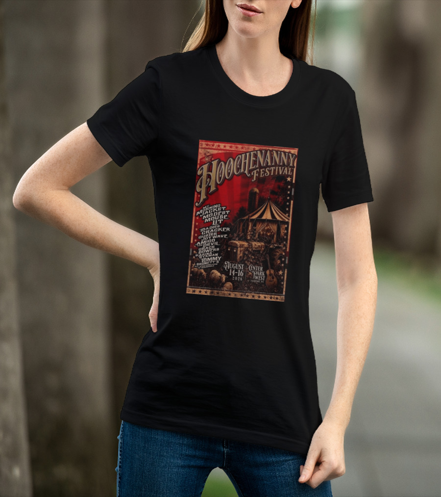 Hoochennany Festival Fairport My Morning Jacket Modest Mouse August 14 16 2026 Center Park West Lineup T-Shirt