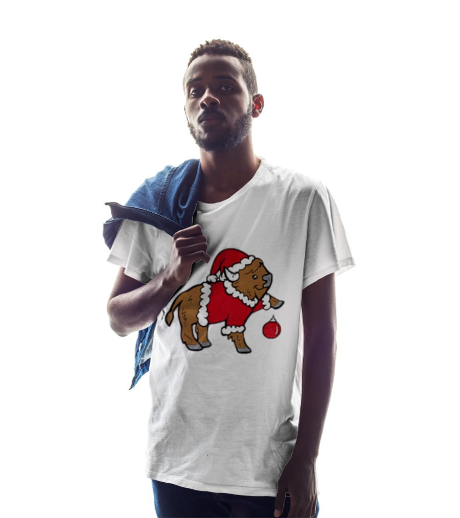 Buffalo In Santa Suit Holding Christmas Bauble Buffalo Bills 2025 Football Holiday T-Shirt