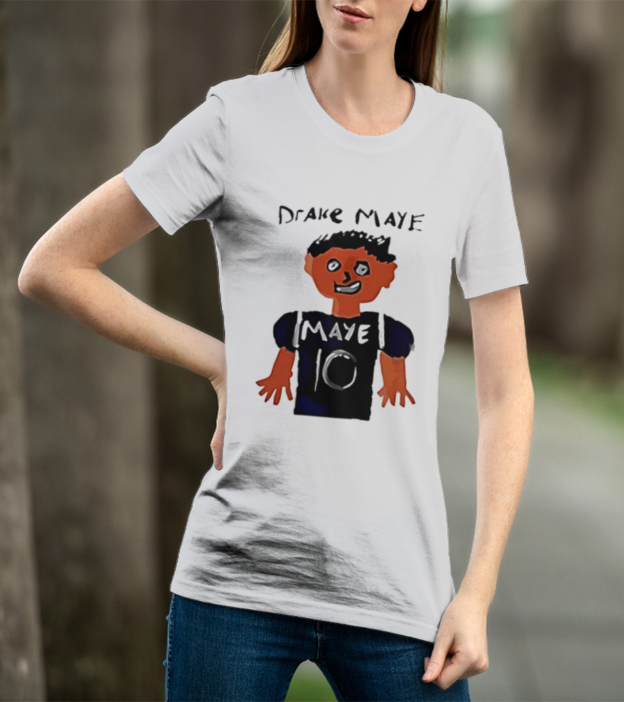 Drake Maye 10 Caricature Drawing New England Patriots T-Shirt