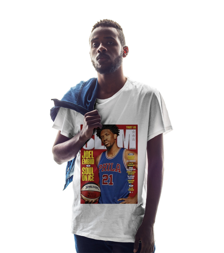 100% ROY SLAM Joel Embiid Soul On Ice PHILA 21 Philadelphia 76ers Cover T-Shirt