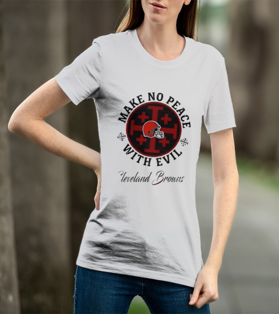 Cleveland Browns Make No Peace With Evil Red Cross Helmet T-Shirt