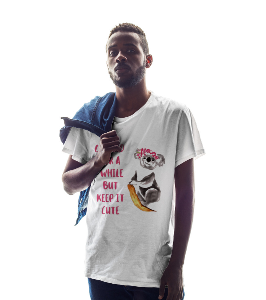 Go Wild For A While But Keep It Cute Koala With Pink Floral Headband T-Shirt