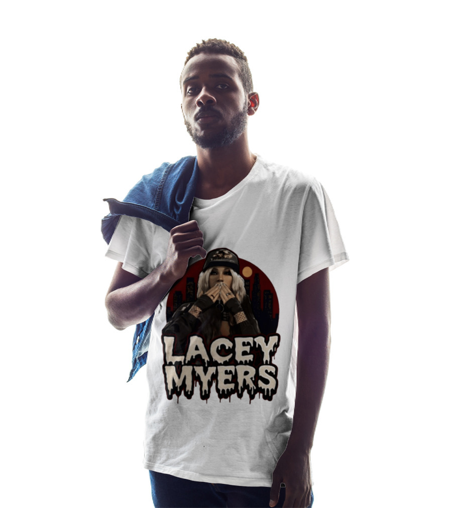 Lacey Myers City Skyline Red Moon Horror T-Shirt