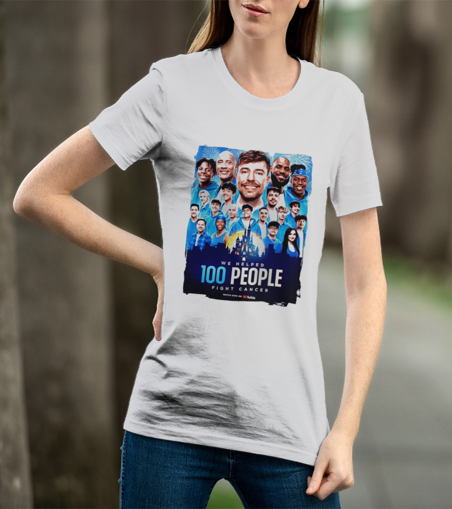 Mrbeast We Helped 100 People Fight Cancer YouTube Video Collaboration T-Shirt
