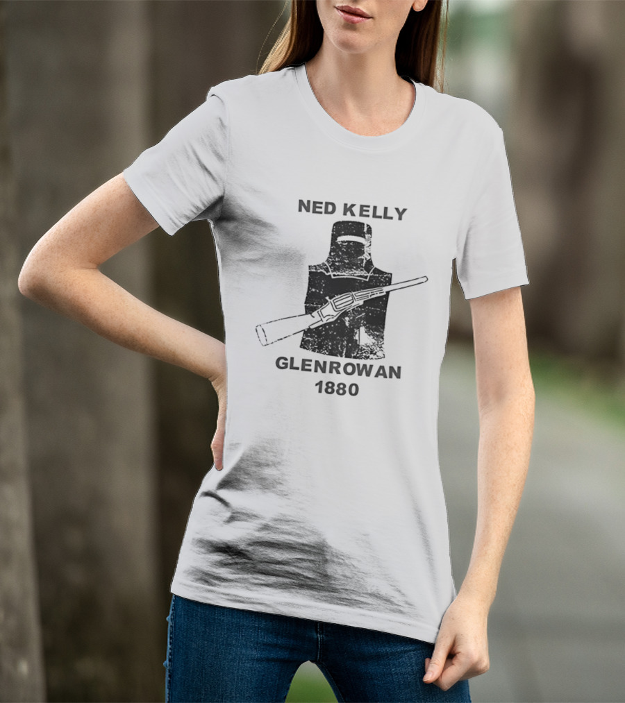 Ned Kelly Glenrowan 1880 Distressed Australian History Iconic Outlaw Image T-Shirt