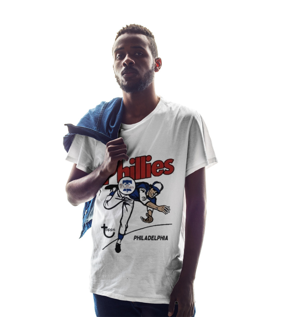 Topps Phillies Philadelphia Baseball Pitcher T-Shirt