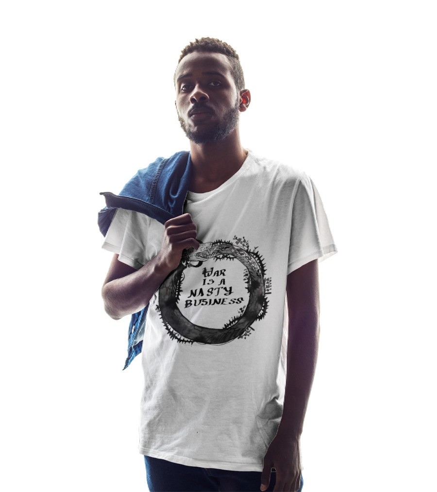 War Is A Nasty Business Ouroboros Serpent Circle T-Shirt