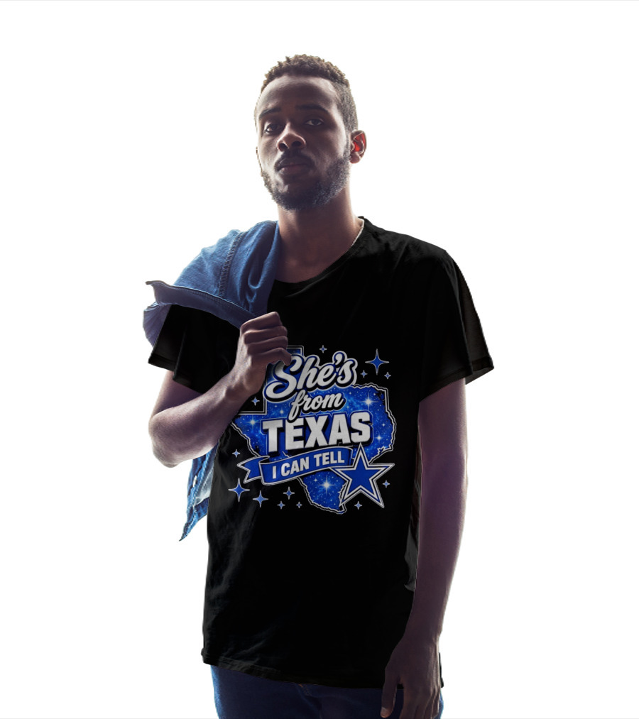 She's From Texas I Can Tell Star Blue Texas T-Shirt