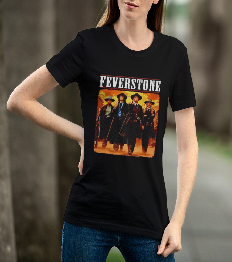 Feverstone Western Outlaws Indiana Fever WNBA Players As Gunfighter Team T-Shirt