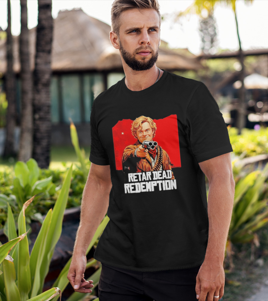 Retar Dead Redemption Western Cowboy And Revolver T-Shirt