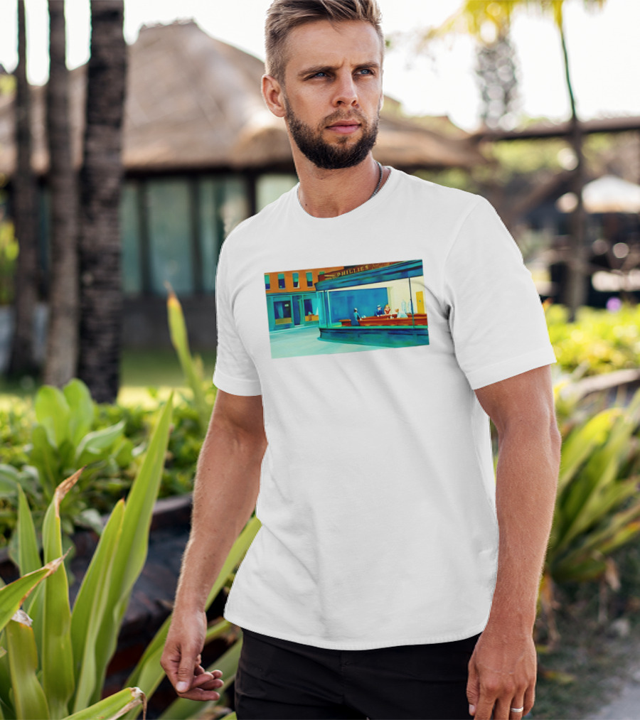 Philly Diner Institute Chicago Edward Hopper Scene T-Shirt