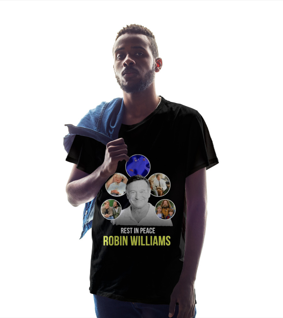 Rest In Peace Robin Williams Aladdin Genie Mrs. Doubtfire Jumanji Good Will Hunting T-Shirt