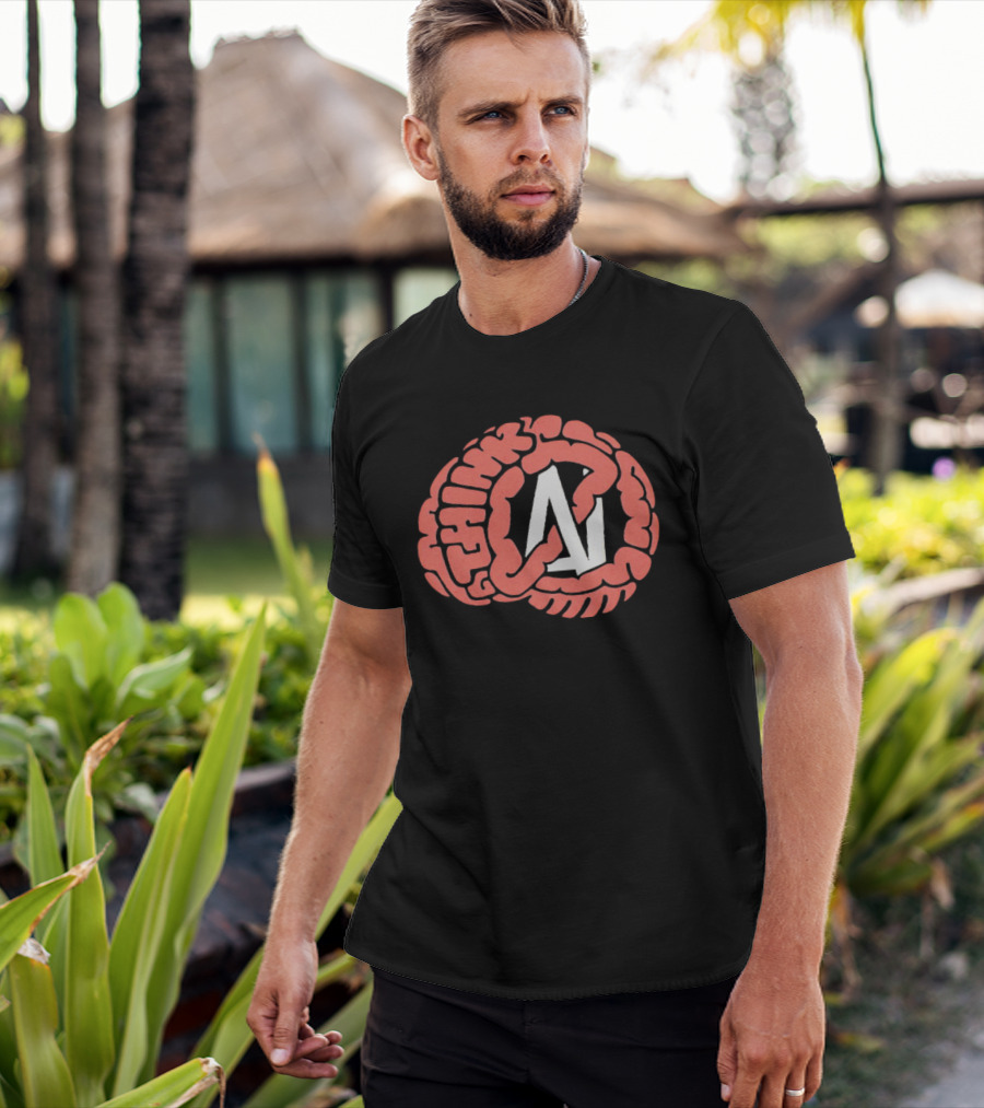 Think AI Brain Concept With Neural Network Influence T-Shirt