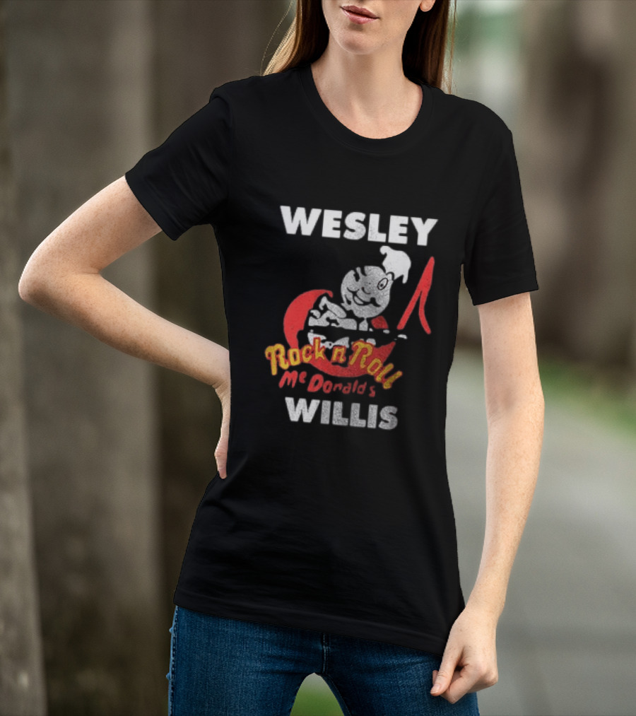 Wesley Willis McDonald's Rock N Roll Cartoon Character Moon T-Shirt
