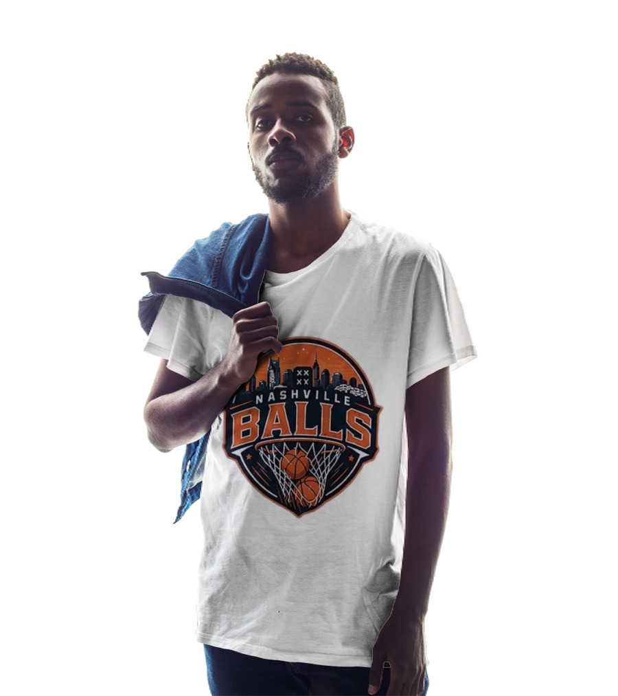 Nashville Balls Basketball Skyline Orange And Black T-Shirt