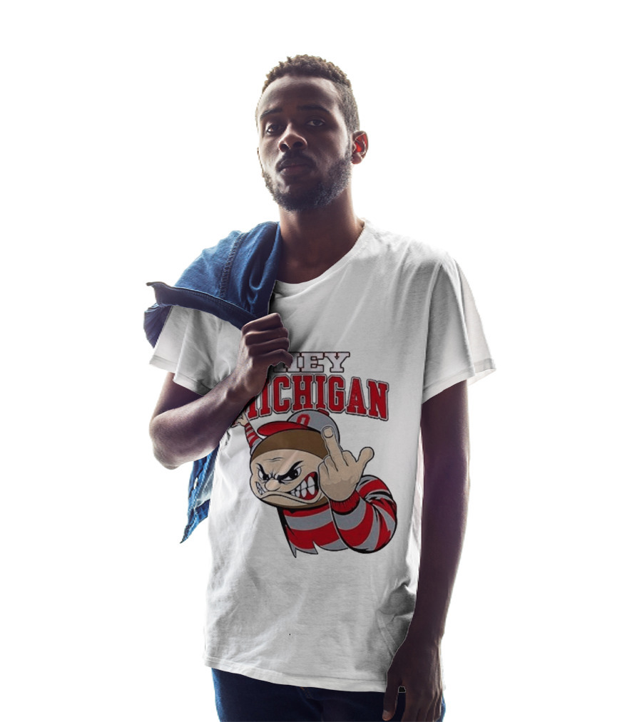 Ohio State Buckeyes Hey Michigan Middle Finger T-Shirt