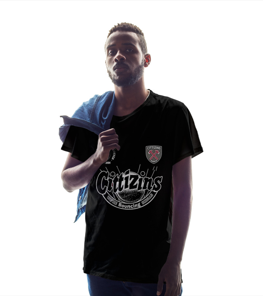Cittizins We're Bouncing Skulls Friends Family Forever Records Football T-Shirt