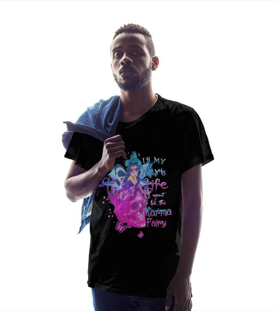 Sugar Skull Karma Fairy In My Next Life Butterfly Wings Fantasy T-Shirt