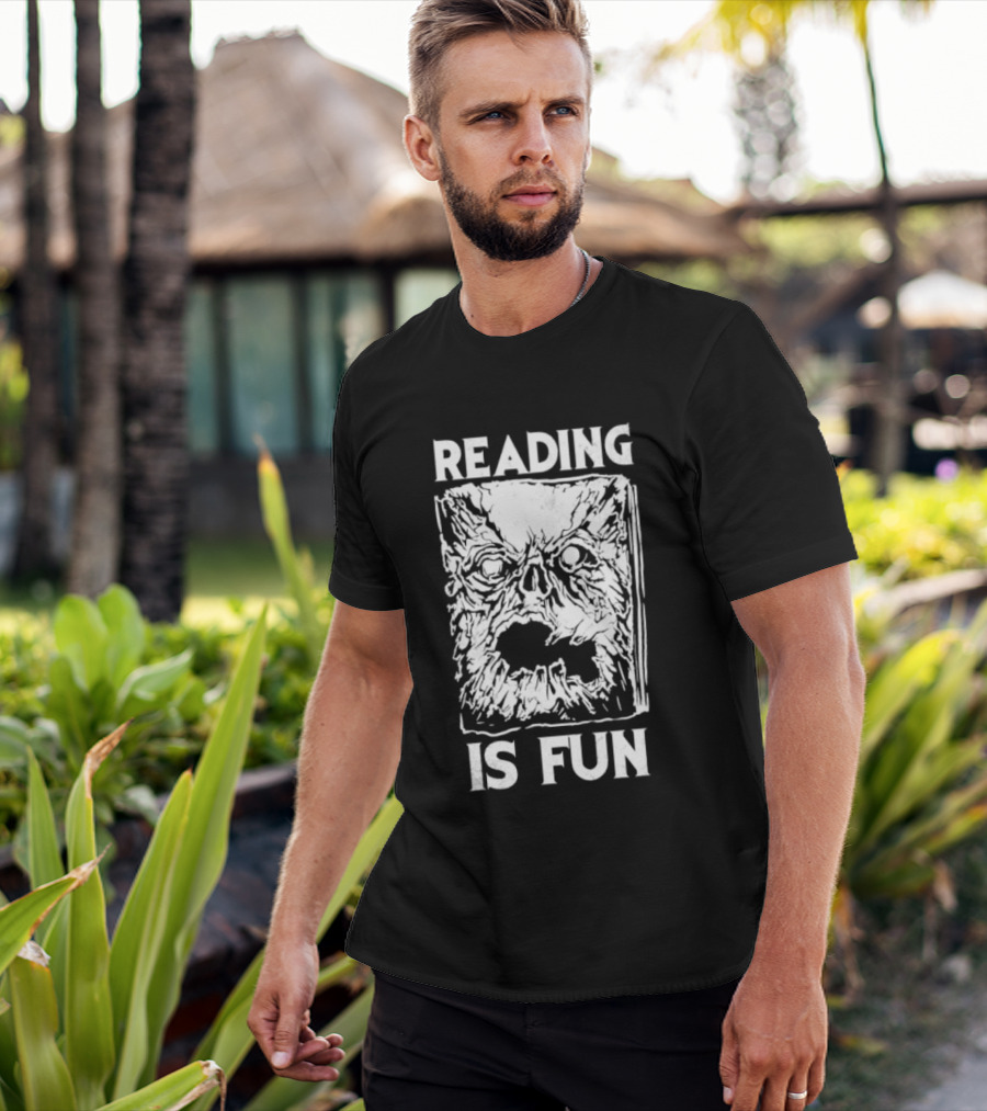 Necronomicon Reading Is Fun Creepy Face T-Shirt