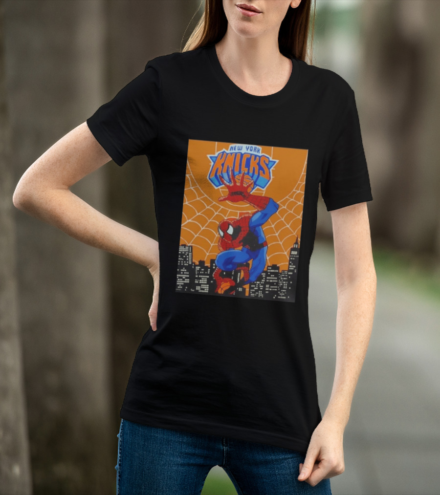 New York Knicks Spider Man Basketball T-Shirt