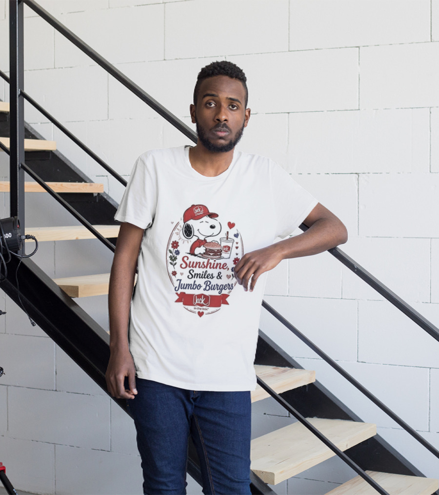 Peanuts Snoopy Sunshine Smiles Jumbo Burgers Collaboration With Jack In The Box T-Shirt