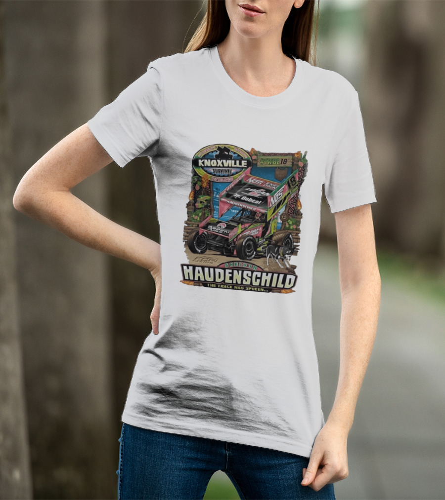 Sheldon Haudenschild Knoxville Survival Outrace Tribe 18 The Track Has Spoken NOS Energy Sprint Car Racing T-Shirt