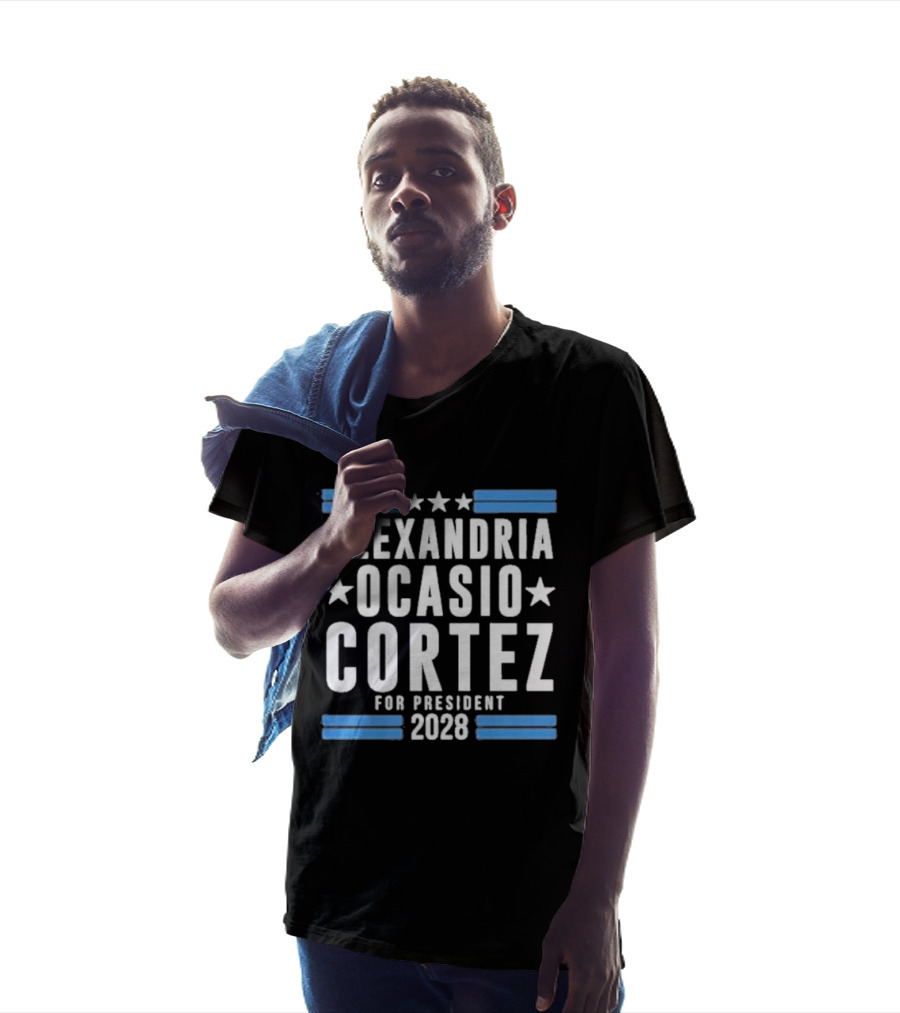 Alexandria Ocasio Cortez For President 2028 Stars Stripes Campaign T-Shirt