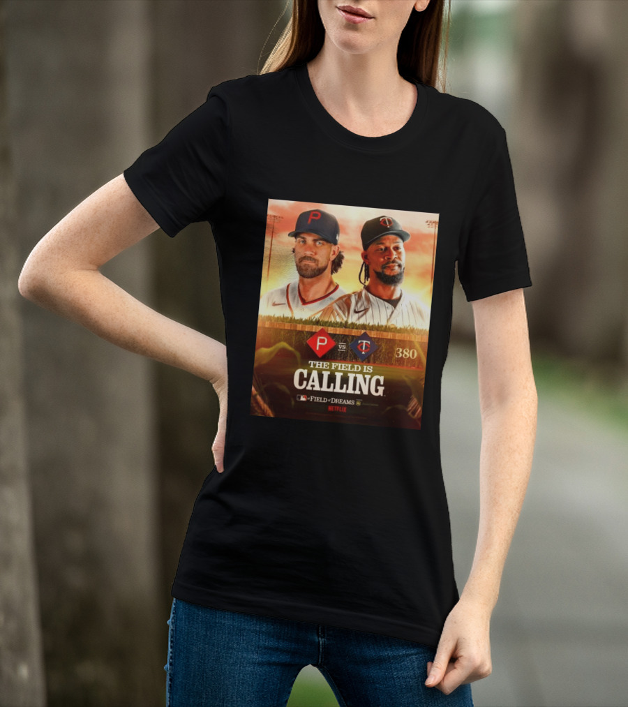 Philadelphia Vs Minnesota MLB Field Of Dreams Bryce Harper Byron Buxton Netflix 380 T-Shirt