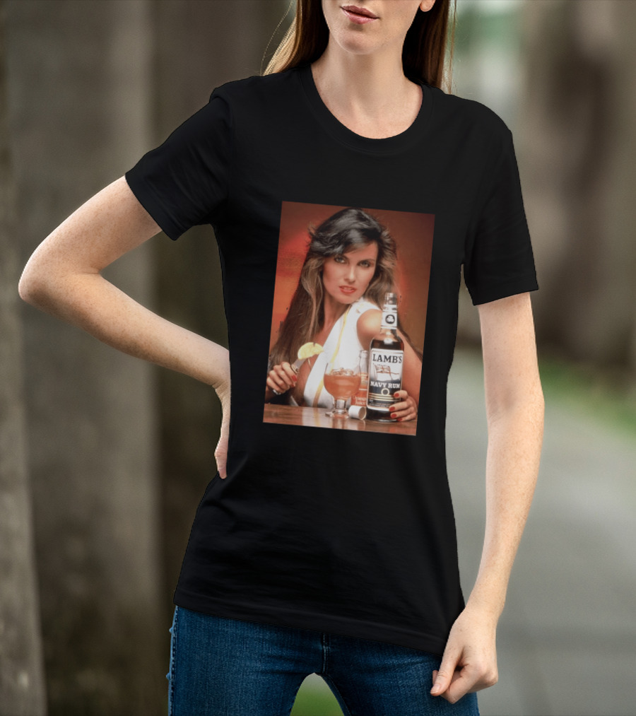 Lamb's Navy Rum Caroline Munro Orange Juice Cocktail Advertising T-Shirt