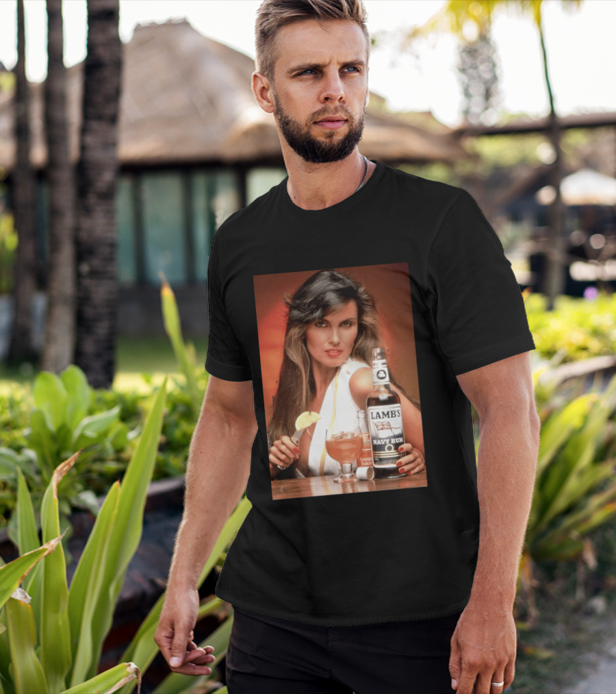Lamb's Navy Rum Caroline Munro Orange Juice Cocktail Advertising T-Shirt