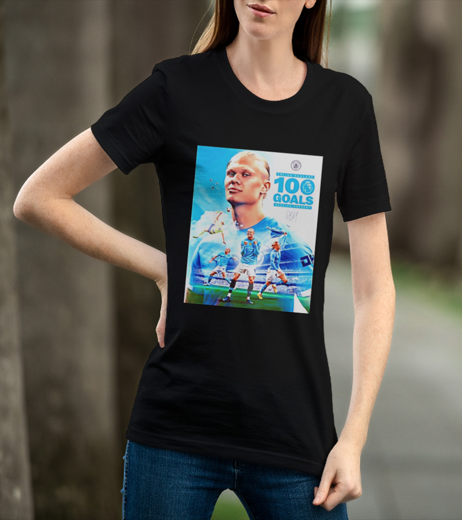 Erling Haaland 100 Goals Premier League 2022 2023 Present T-Shirt