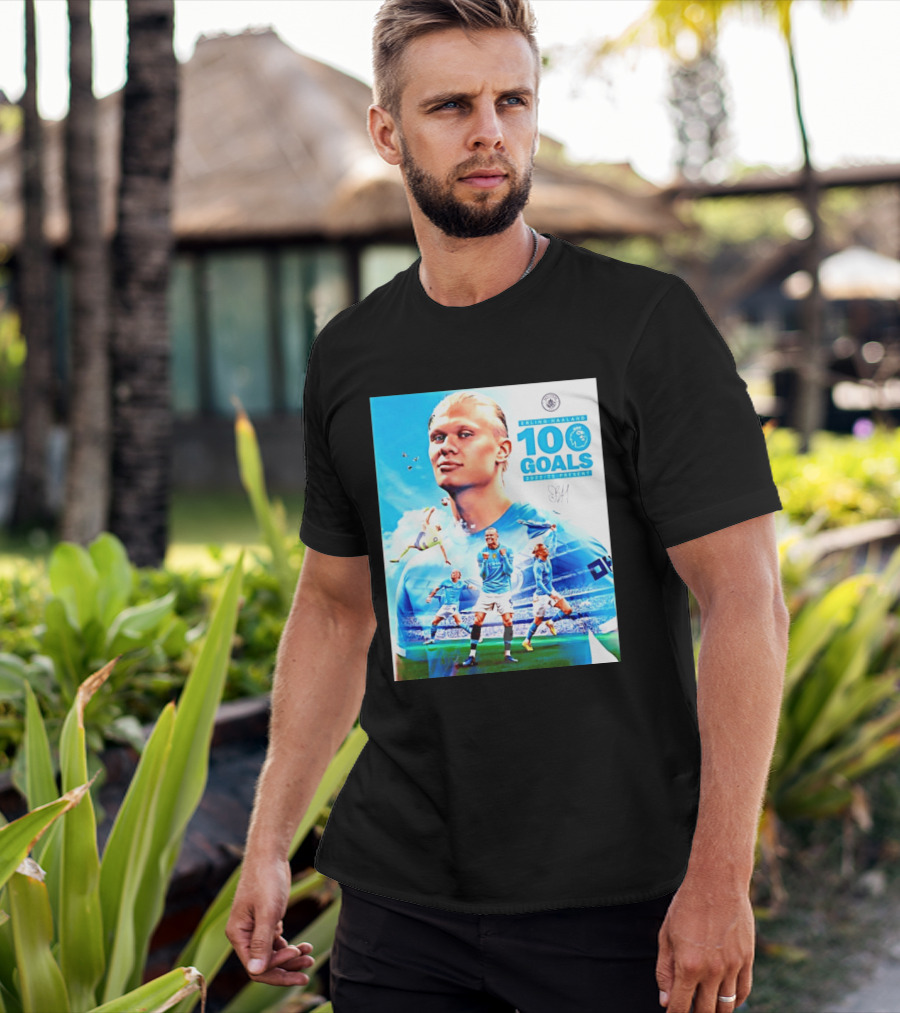 Erling Haaland 100 Goals Premier League 2022 2023 Present T-Shirt