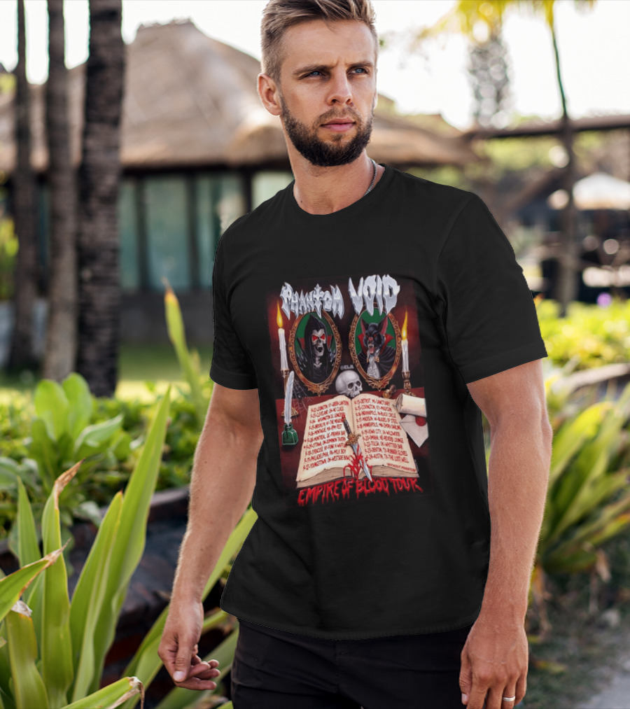 Phantom VOID 2026 Empire Of Blood Tour Dates And Locations Featuring Vampire Imagery And Candles T-Shirt