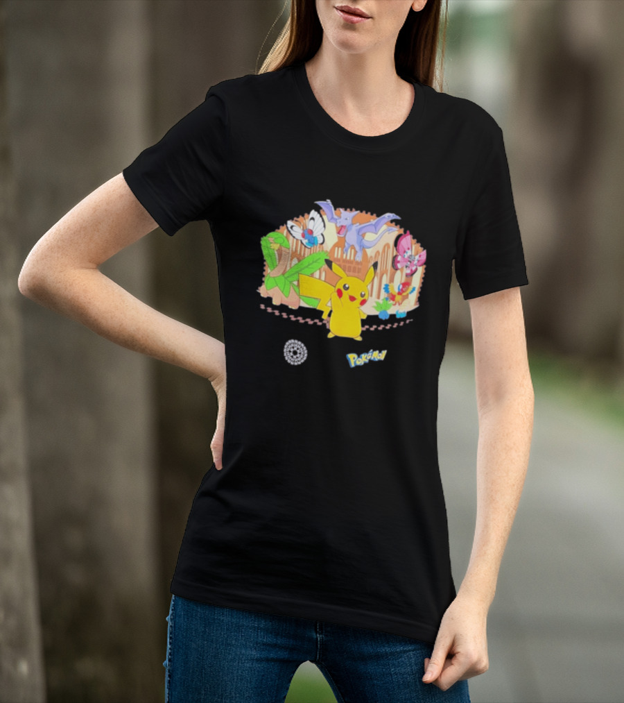 Pokecology Pikachu Aerodactyl Butterfree Vivillon Lileep Natural History Museum Collaboration T-Shirt